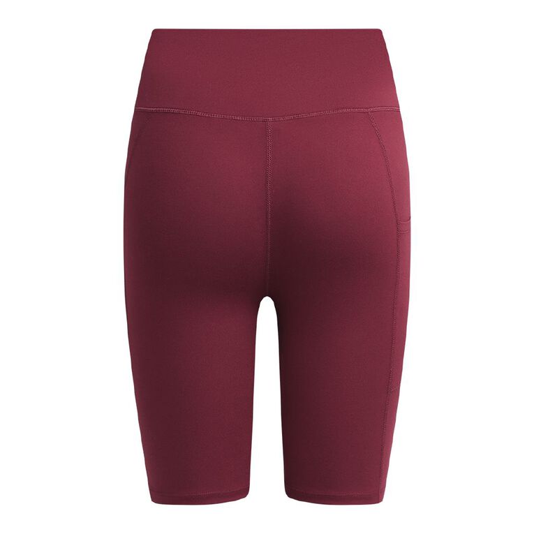Active Intent Women's Pocket Bike Shorts, Red Dark, hi-res