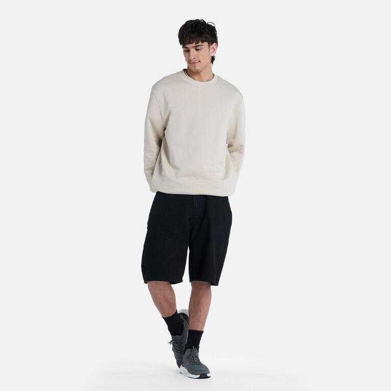 H&H Men's Plain Crew Sweatshirt, Brown Light, hi-res