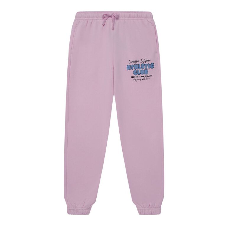 Young Original Printed Cuffed Trackpants, Pink Light, hi-res