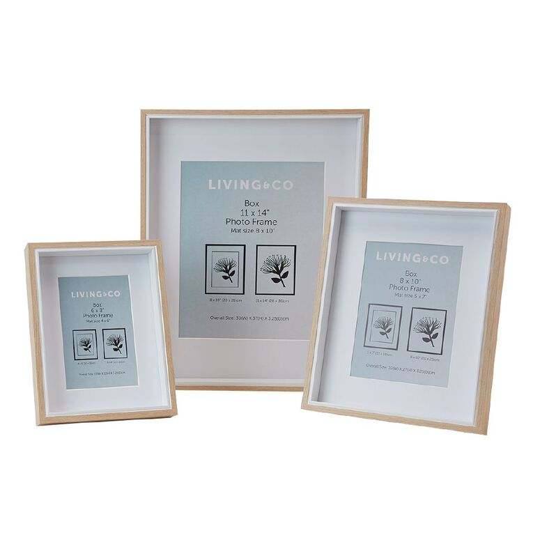 Living & Co Box Frame Natural 8in x 10in, Natural, hi-res