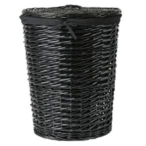 Living & Co Willow Laundry Hamper with Lid Black