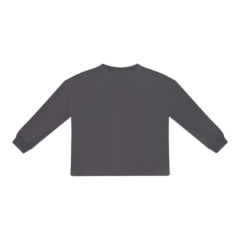 Young Original Long Sleeve Heavy Weight Tee, Grey Dark, hi-res