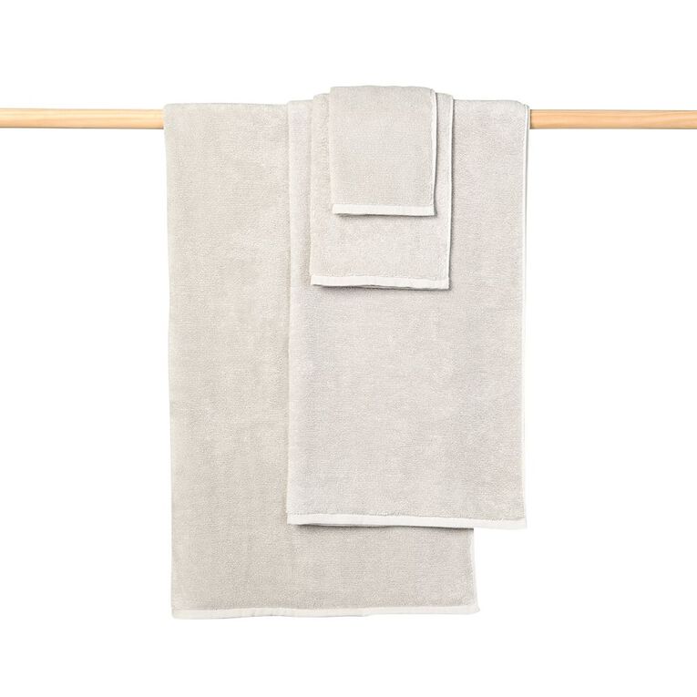Living & Co Plush Plain Face Towel Grey Light, , hi-res