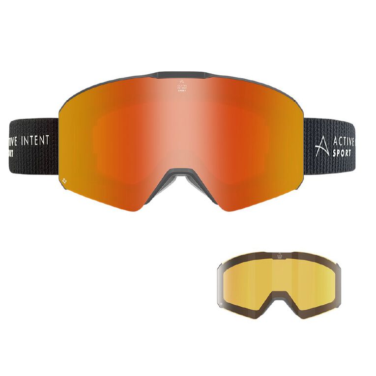 Active Intent Sports Adult Snow Goggles with Two Magnetic Lenses, , hi-res