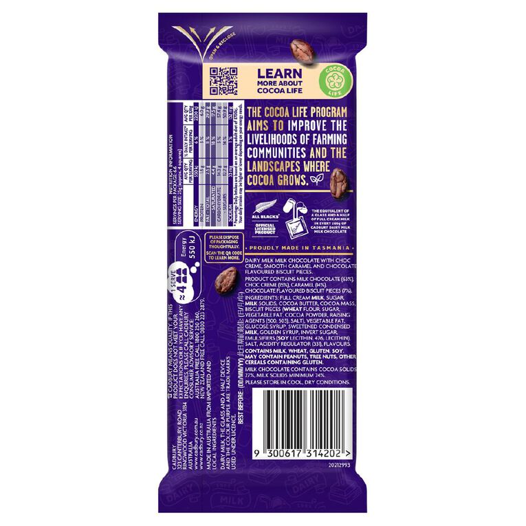 Cadbury All Blacks Block Triple Choc 167g, , hi-res
