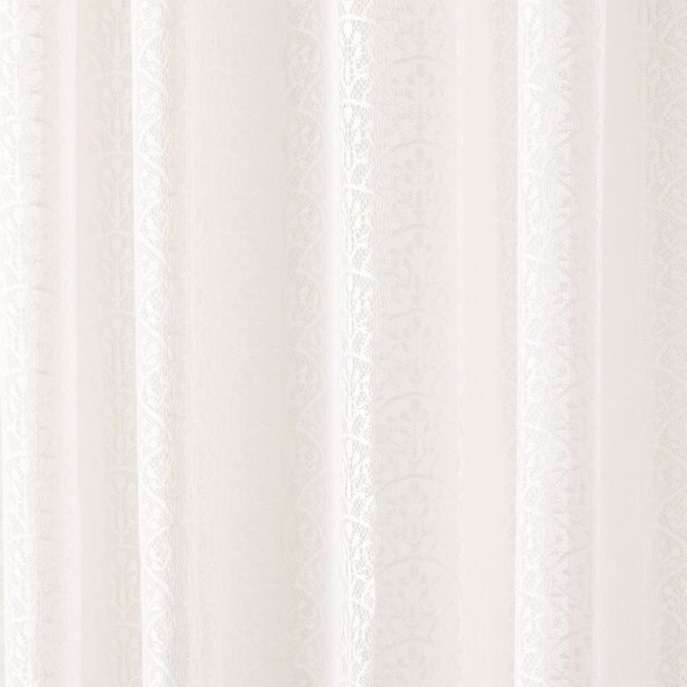 Living & Co Art Deco Voile White 90-180cm Wide/160cm Drop, , hi-res