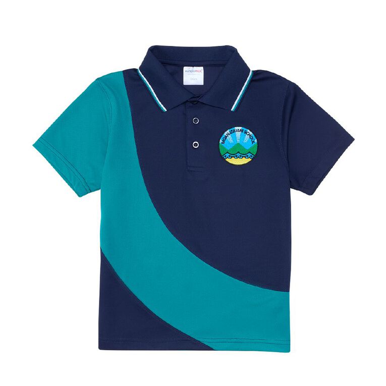 Schooltex Moanataiari Short Sleeve Polo with Embroidery, Jade, hi-res