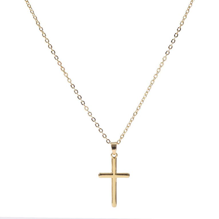 Gold Plated Cross Necklace, , hi-res