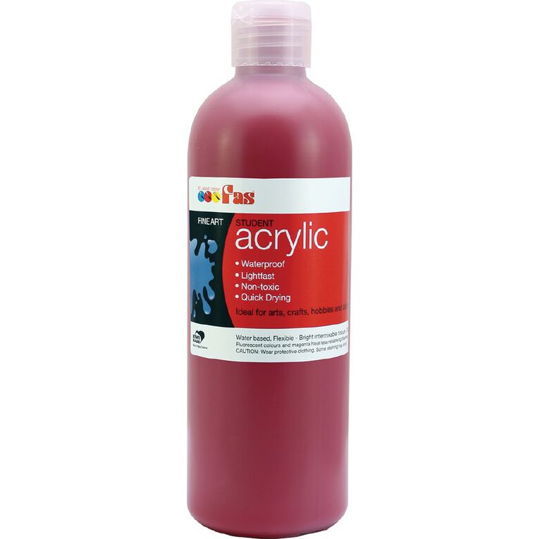 FAS Paint Student Acrylic Red Mid 500ml, , hi-res