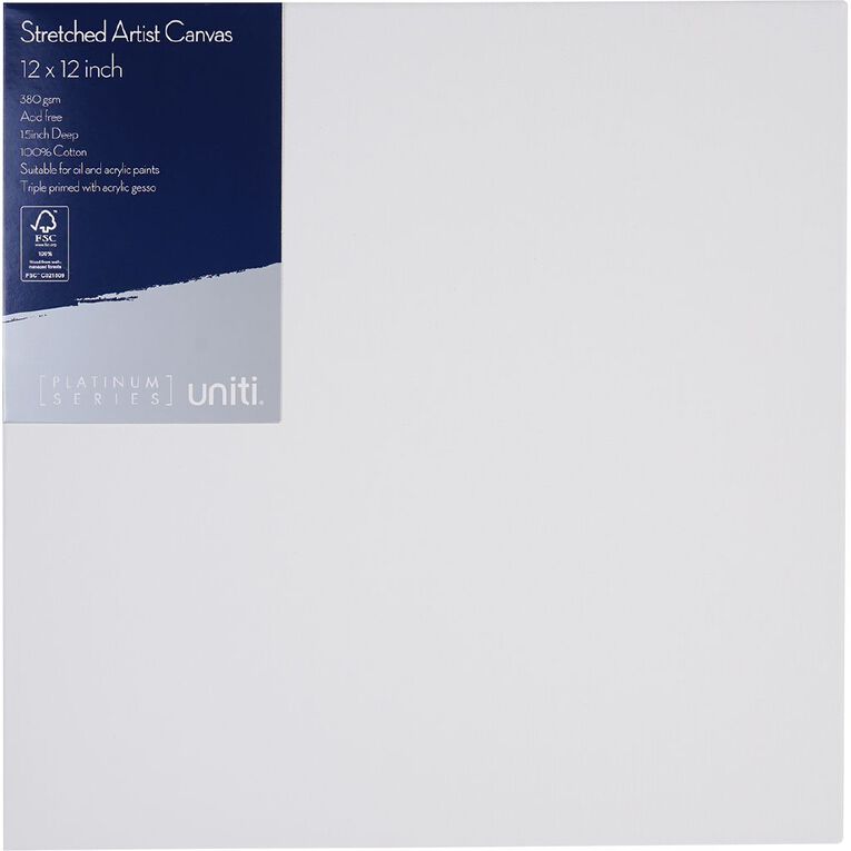 Uniti Plat Canvas 12 Inch x 12 Inch 380gsm, , hi-res