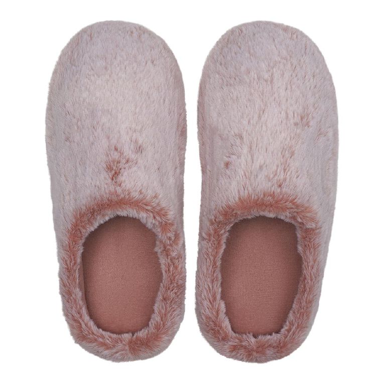 H&H Women's Fluffy Low Back Scuff Slippers, Pink Light, hi-res