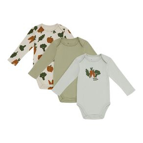 Young Original Babies' Long Sleeve Printed Bodysuit 3 Pack