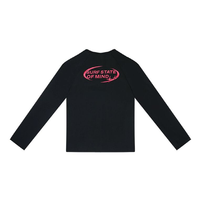 Young Original Long Sleeve Rash Vest, Black, hi-res