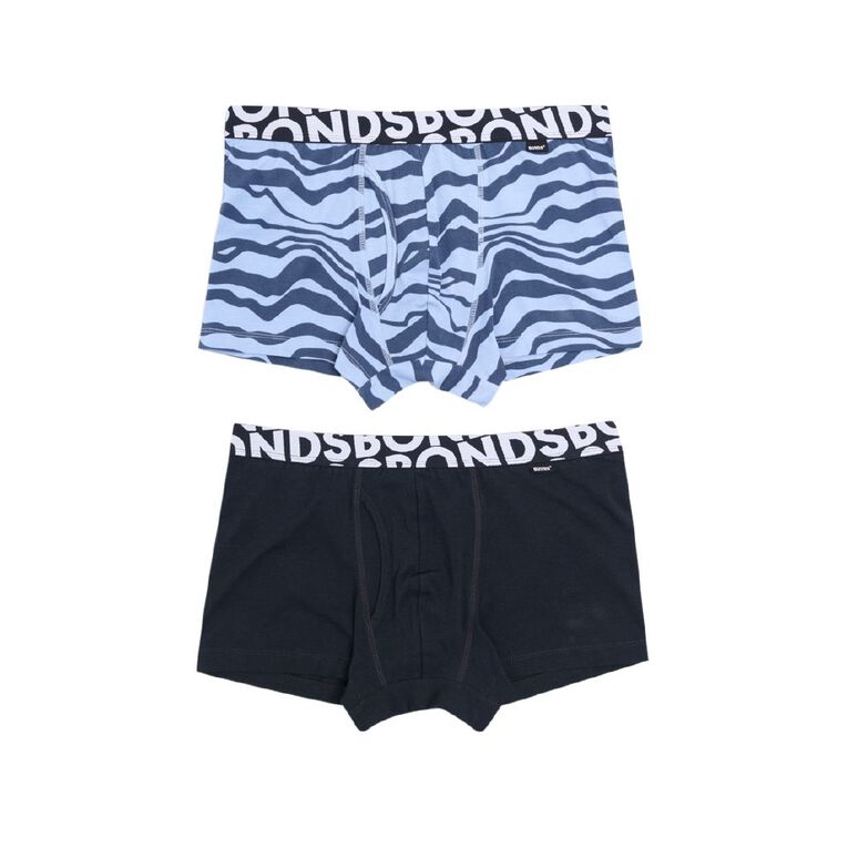 B FOR BONDS Men's Trunks 2 Pack, Black/Blue, hi-res