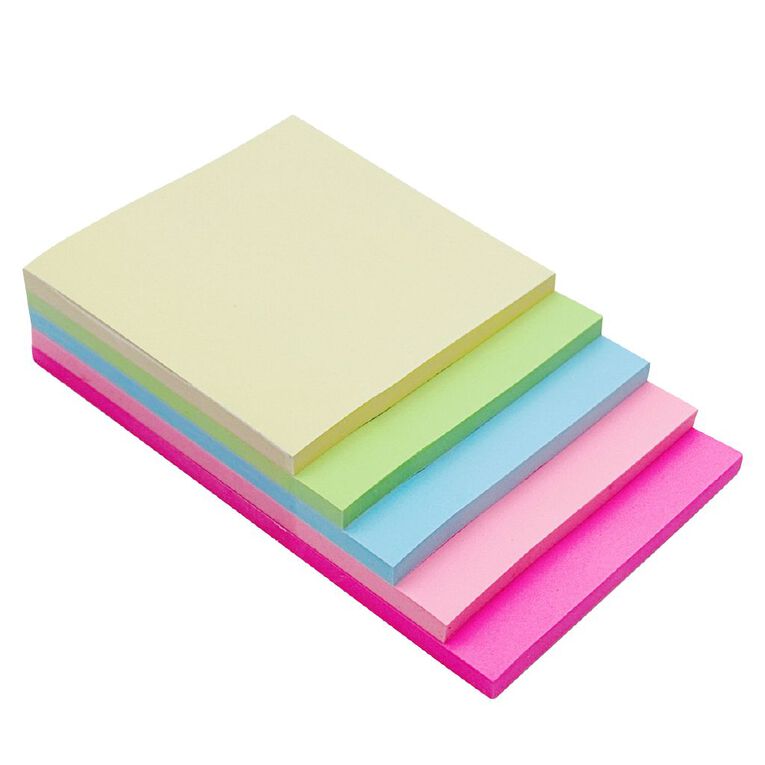WS Sticky Notes 76mm x 76mm 50 Sheet 5 Pack Multi-Coloured 5 Pack, , hi-res