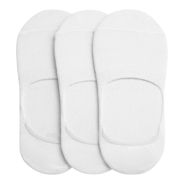 H&H Women's No Show Socks 3 Pack, White, hi-res