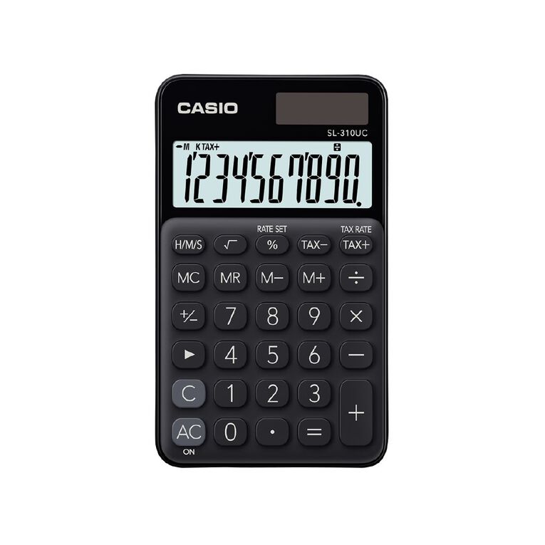 Casio SL310YCBK Handheld 10 Digit Calculator Black, , hi-res