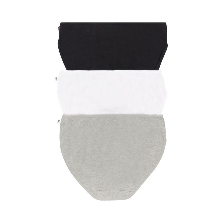 Rio Women's Hi-Cut Briefs 3 Pack, Black/Grey, hi-res