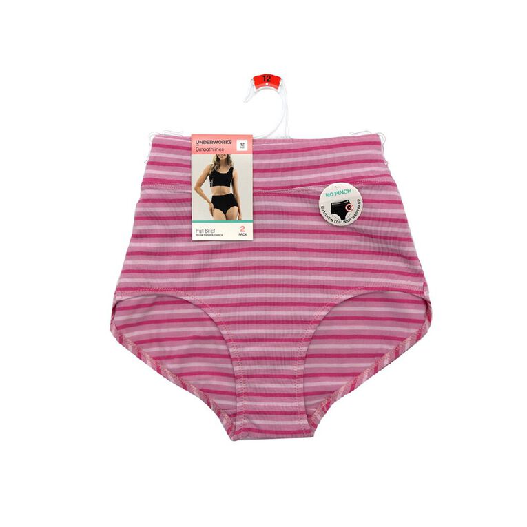 Underworks Women's Smooth Line Full Briefs 2 Pack, Pink Light, hi-res