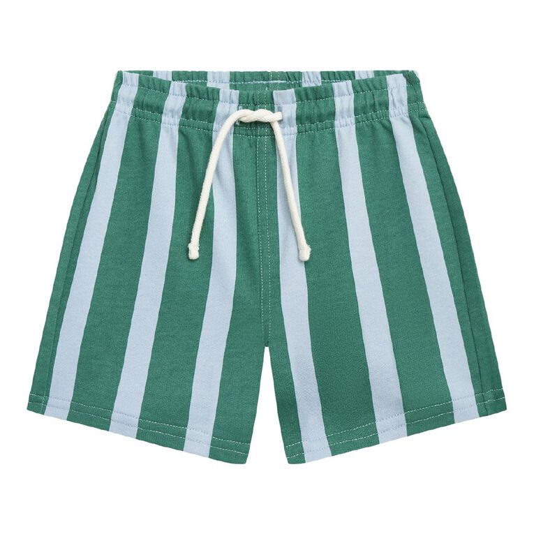 Young Original Toddler Printed French Terry Shorts, Green Dark, hi-res
