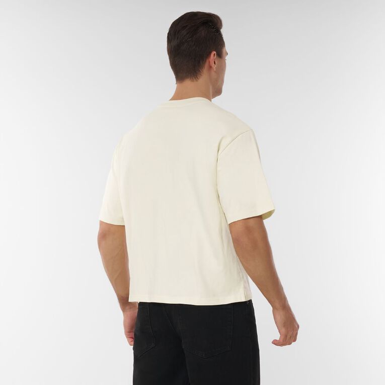 Garage Men's Heavyweight Boxy Crop Tee, Cream, hi-res