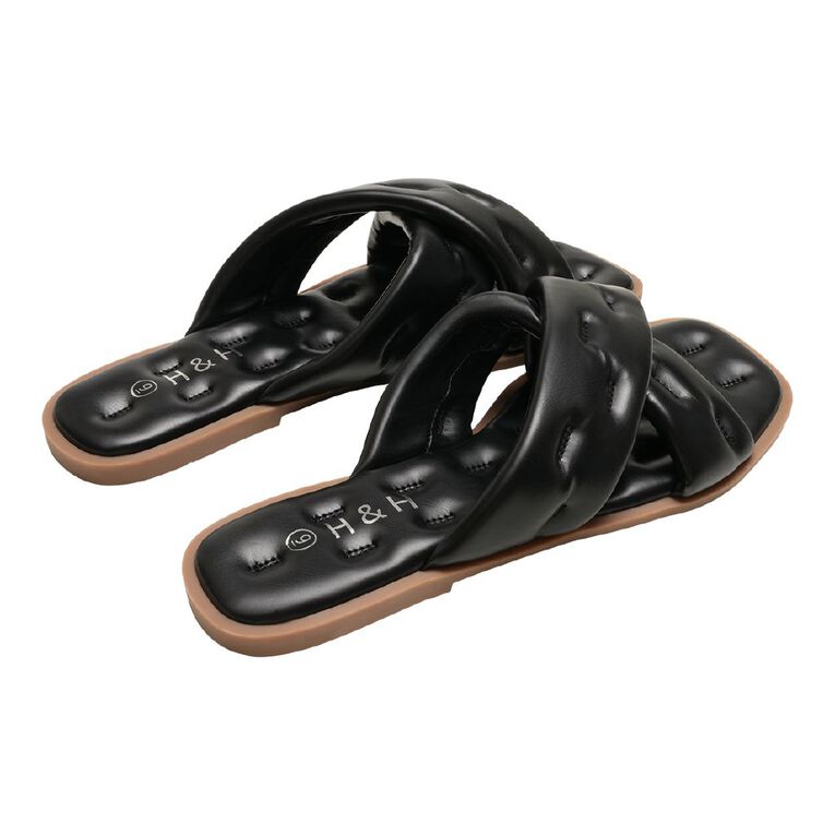 H&H Women's Allison Slides, Black, hi-res
