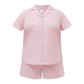 H&H Women's Seersucker Button Through Pyjama Set