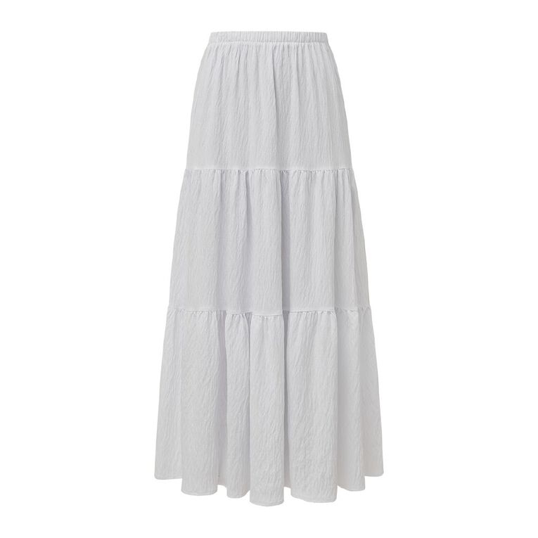 H&H Women's Boho Maxi Skirt, White, hi-res