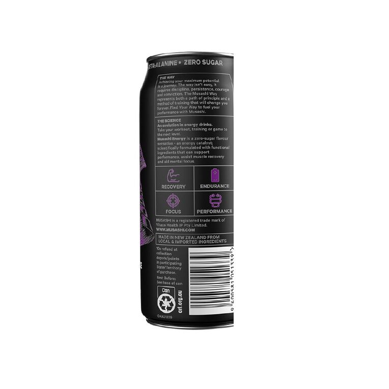 Musashi Energy Drink Purple Grape 500ml, , hi-res