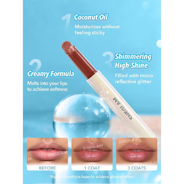 Sheglam Pout Perfect Shimmer Lip Plumper Sepia Kiss 2g, , hi-res