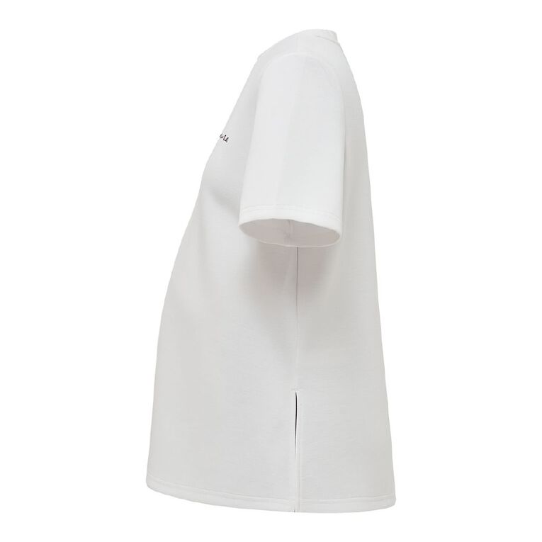 H&H Maternity Maternity Heavyweight Interlock Tee, White, hi-res