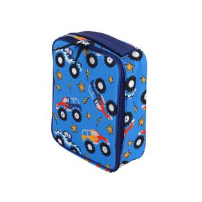 Living & Co Lunch Bag and Bottle Monster Trucks Blue Mid 2 Piece