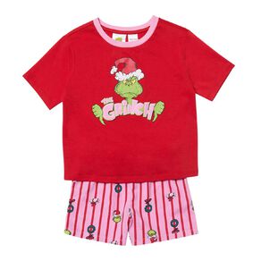 The Grinch Girls' Boxy Tee and Short Pyjama Set