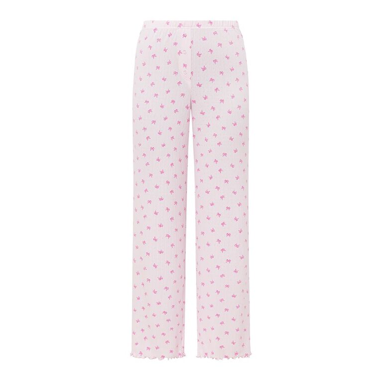 H&H Women's Pointelle Pyjama Pants, Pink Light, hi-res