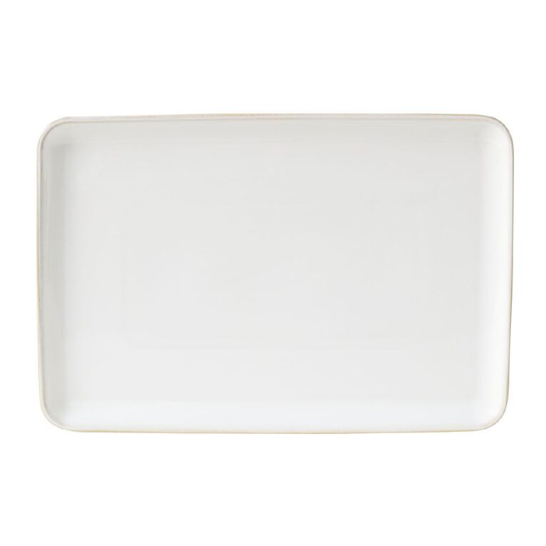 Living & Co Ella Reactive Glaze Rectangular Platter Ivory 39cm, , hi-res