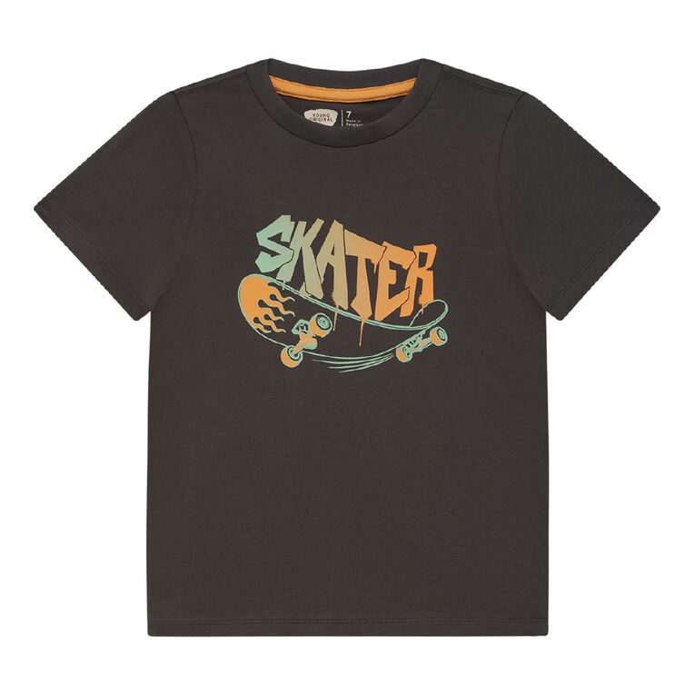 Young Original Print Short Sleeve Tee, Grey Dark, hi-res