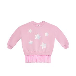 Young Original Toddler Girls' Tulle Hem Crew Sweatshirt