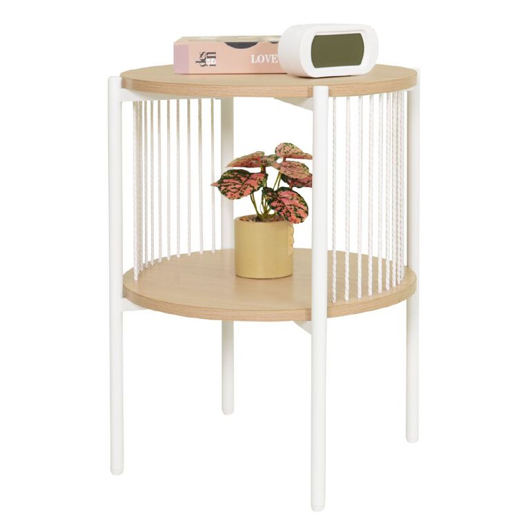 Living & Co Ezra Rope Side Table White, , hi-res