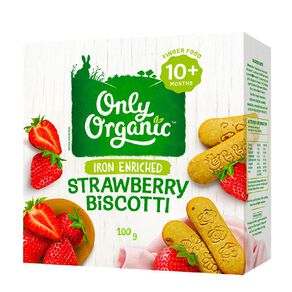 Only Organic Strawberry Biscotti 100g