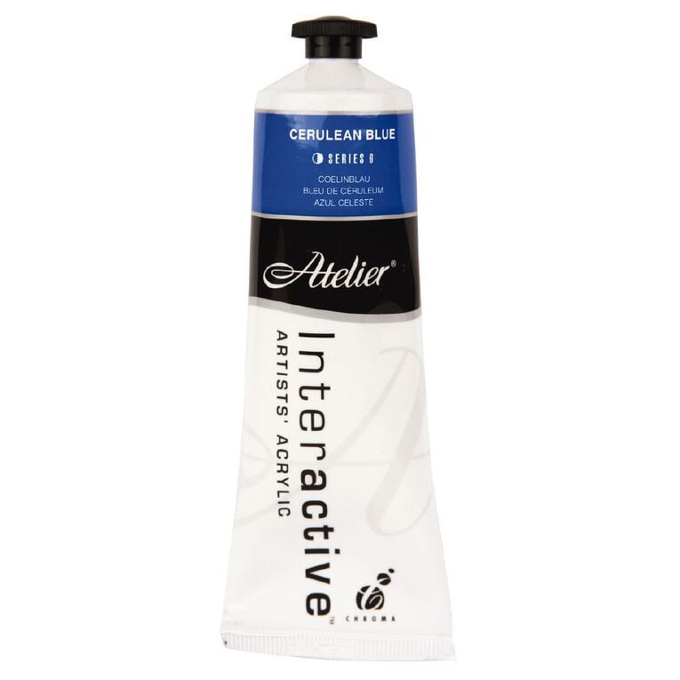 Atelier S6 Acrylic Paint Cerulean Blue 80ml, , hi-res