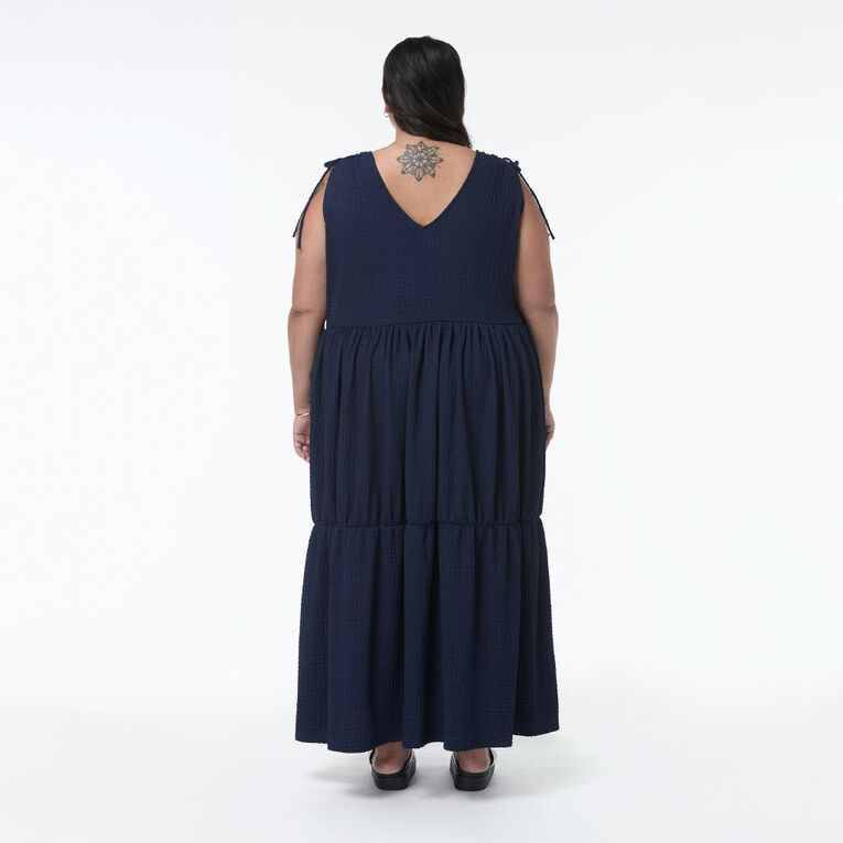 H&H Plus Women's Trapeze Maxi Dress, Blue Mid, hi-res