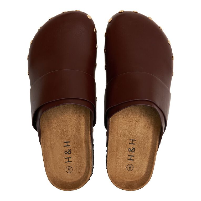 H&H Women's Camilla Slip On Clog, Brown Dark, hi-res