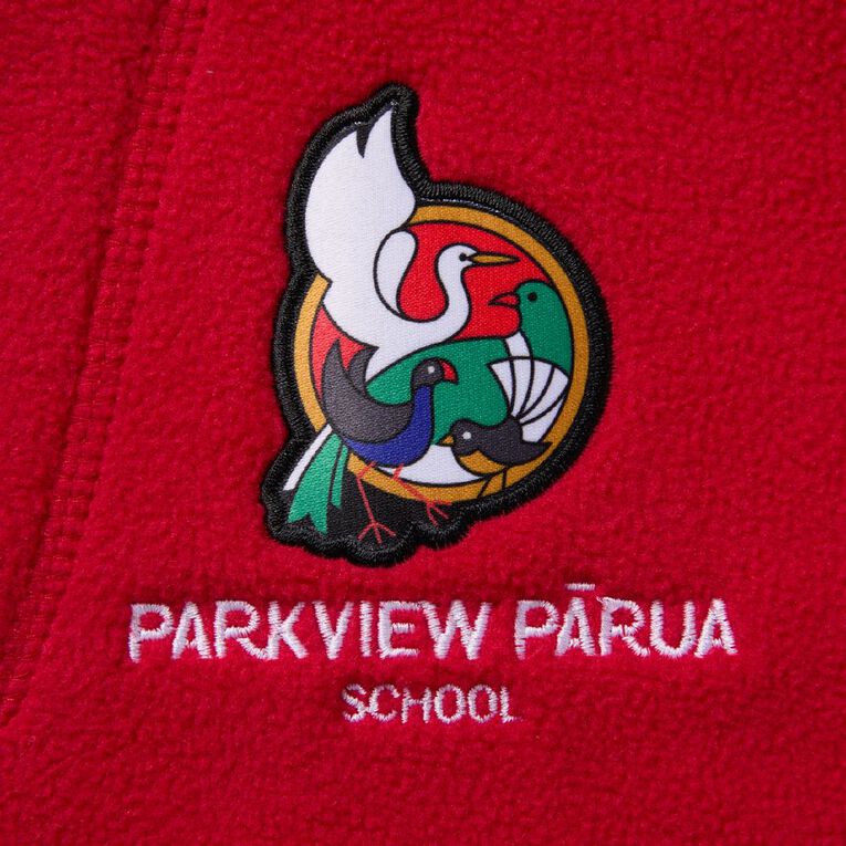 Schooltex Parkview Parua Polar Fleece Top with Badge, Red/Black, hi-res