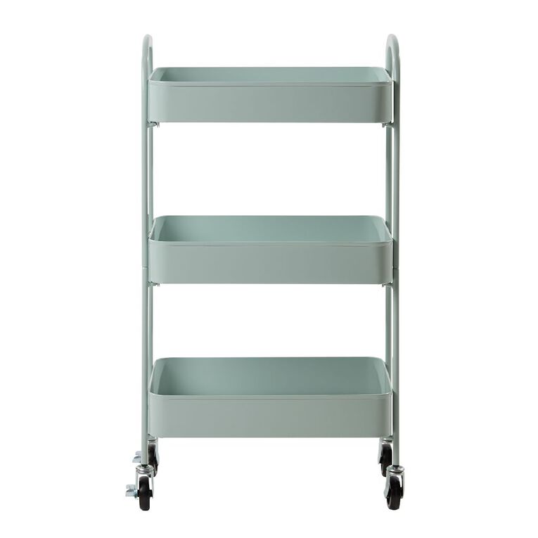 Living & Co Eva 3 Tier Metal Trolley Sage, , hi-res