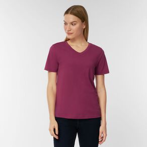 H&H Women's Short Sleeve V-Neck Cotton Tee