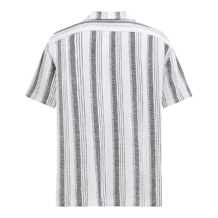 H&H Men's Textured Shirt, Black/White, hi-res