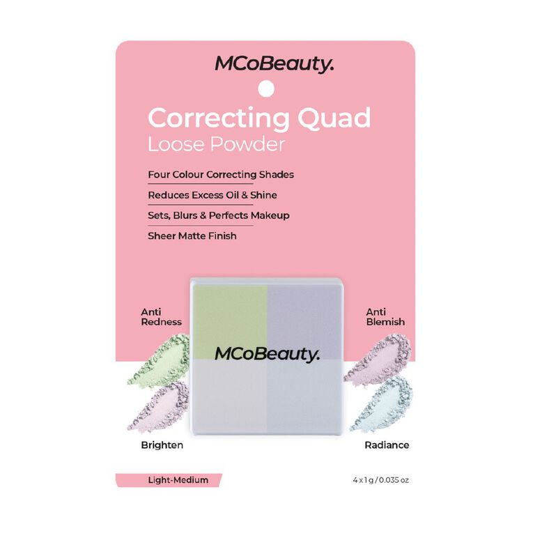 MCoBeauty Correcting Quad Loose Powder- Light- Medium, , hi-res