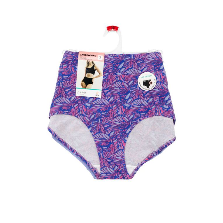 Underworks Women's Smooth Line Full Briefs 2 Pack, Purple, hi-res