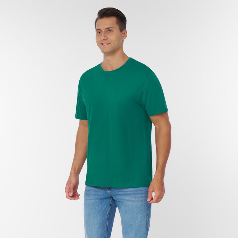 H&H Men's Regular Fit Plain Tee, Green Dark Tidepool, hi-res