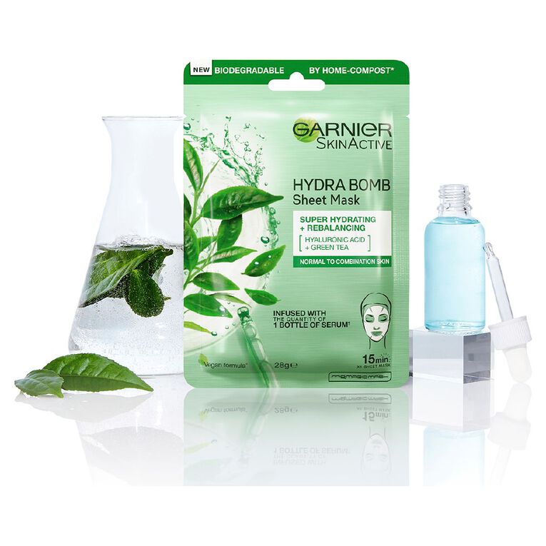 Garnier Hydrabomb Tissue Green Tea Mask, , hi-res